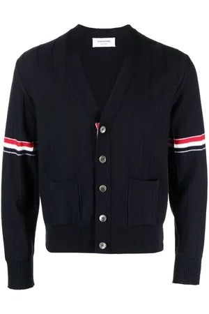Thom Browne RWB Stripe V-neck cardigan