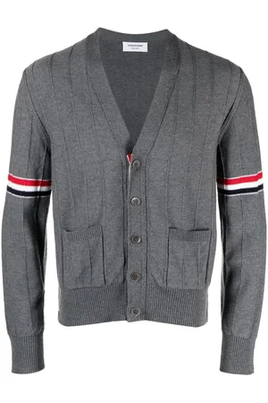 Thom Browne RWB striped V-neck cardigan