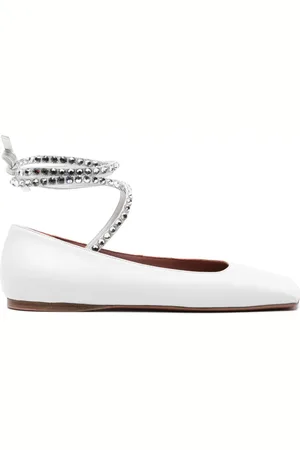 Amina Muaddi Anne lace-up leather ballerinas