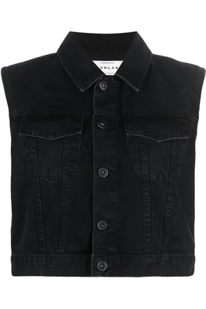 SLVRLAKE Caroline spread-collar denim vest
