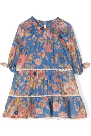 ZIMMERMANN August floral-print crochet-trim minidress