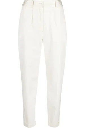 Kiton High-waisted tapered twill trousers