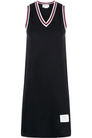 Thom Browne RWB-stripe piqué tennis minidress