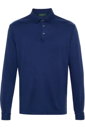 ZANONE Long-sleeve cotton polo shirt