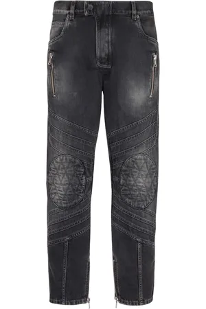 Balmain Mid-rise straight-leg biker jeans