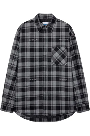 OFF-WHITE Logo-embroidered checked padded shirt