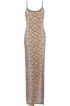 Balmain Python-jacquard glittered maxi dress