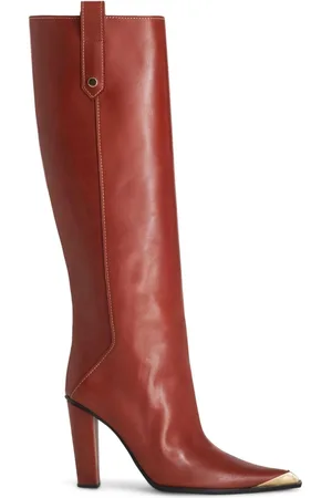 Etro Metallic toe-cap knee-high boots