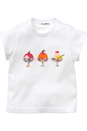 Familiar Motif-embroidered cotton T-shirt