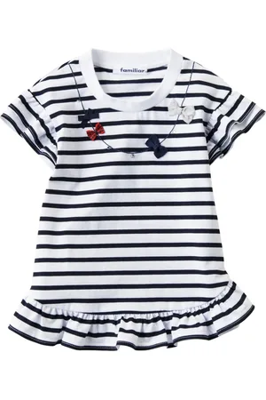 Familiar Bow-detail striped T-shirt