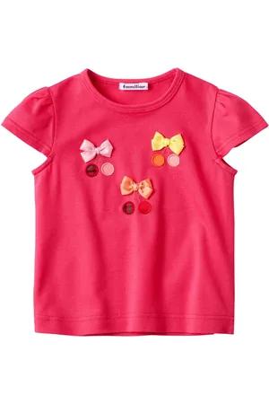 Familiar Bow-appliqué cotton T-shirt