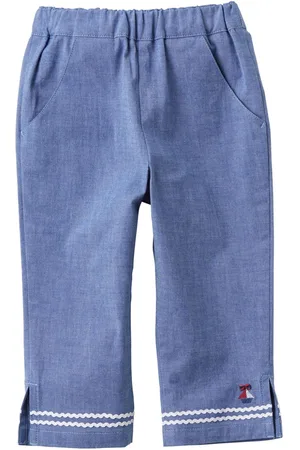 Familiar Motif-embroidered cotton trousers