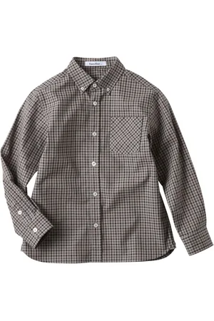 Familiar Checkerboard-pattern cotton shirt