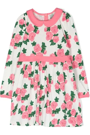 Mini Rodini Floral-print bib-collar dress
