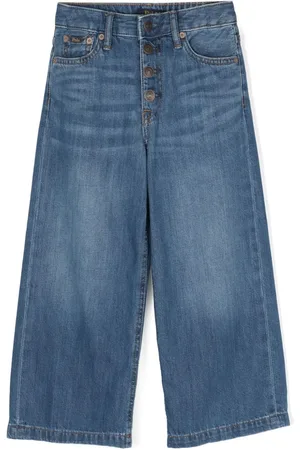 Ralph Lauren Logo-embroidered cotton wide-leg jeans