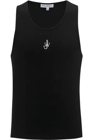 J.W.Anderson Logo-embroidered ribbed-knit tank top