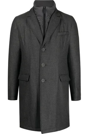 HERNO Hybrid high-neck single-breasted coat