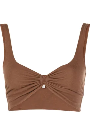 MANURI Gathered sleeveless crop top