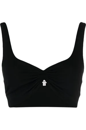 MANURI Gathered sleeveless crop top