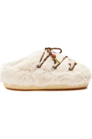Moon Boot Faux-fur beaded slippers