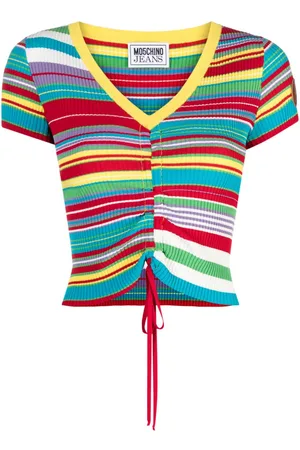 Moschino Stripe-pattern V-neck top