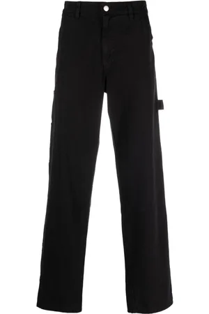 AWAKE NY Logo-embroidered straight-leg jeans