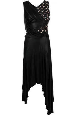 Marine Serre Crescent Moon-print asymmetric dress