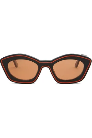 Marni Logo-print oval-frame sunglasses