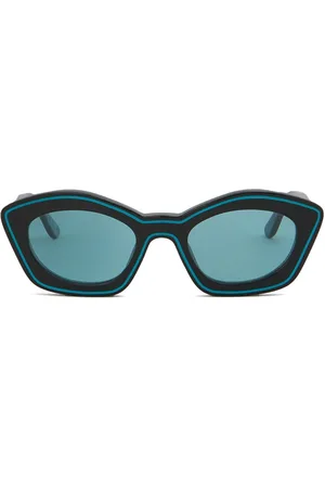 Marni Logo-print oval-frame sunglasses