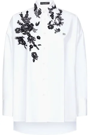 Dolce & Gabbana Floral-lace long-sleeve shirt