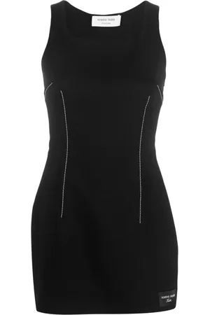 Marine Serre Decorative-stitching virgin wool minidress