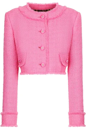 Dolce & Gabbana Round-neck cropped tweed jacket