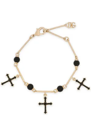 Dolce & Gabbana Logo-plaque cross-pendant bracelet