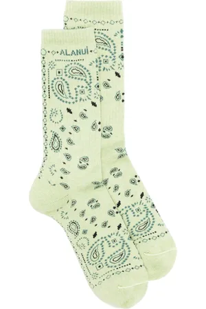 Alanui Bandana logo-embroidered ribbed-knit socks