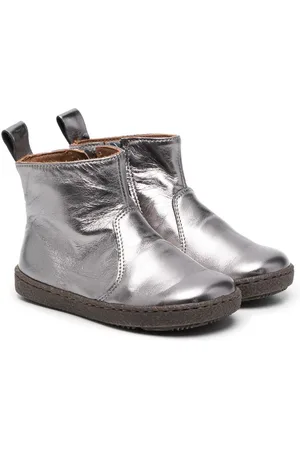 PèPè Metallic-finish leather boots