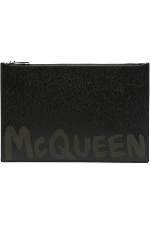 Alexander McQueen Logo-print leather clutch bag