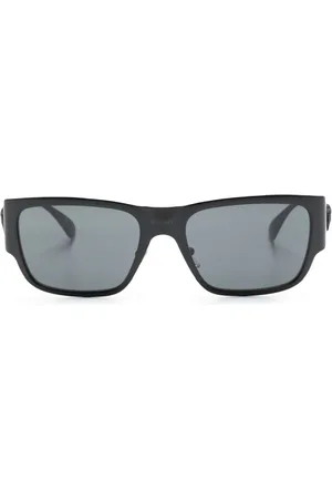 VERSACE Matte-effect rectangle-frame sunglasses