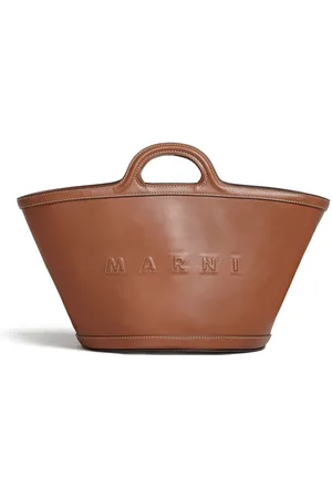 Marni Small Tropicalia logo-embossed leather tote bag