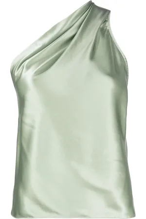 Michelle Mason Asymmetric halterneck silk top