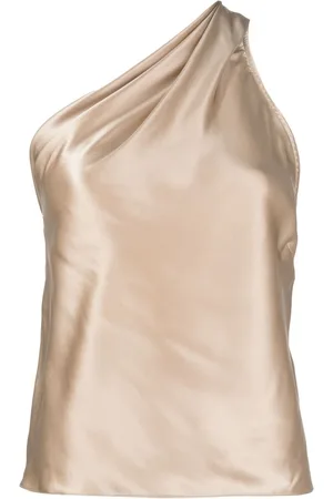 Michelle Mason Asymmetric halterneck silk top