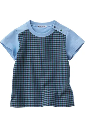 Familiar Gingham-check cotton T-shirt