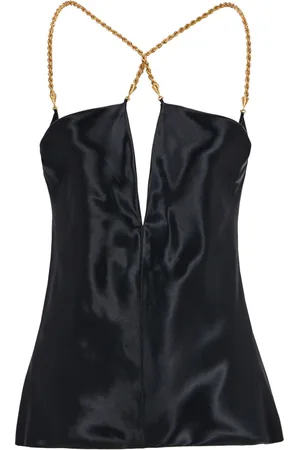 Salvatore Ferragamo Twisted-strap satin top