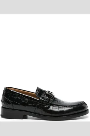 VERSACE Greca crocodile-effect loafers