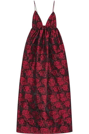 Ganni Botanical-print jacquard midi dress