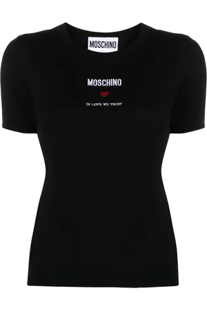Moschino Logo-embroidered cotton knitted top