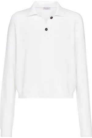 Brunello Cucinelli Ribbed-knit polo-collar jumper