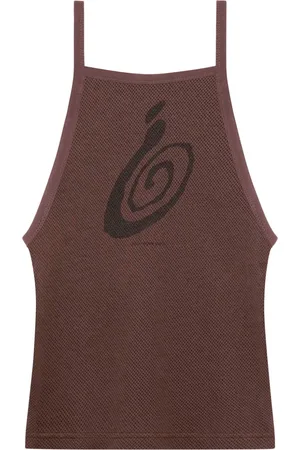 Courrèges Graphic-print mesh tank top