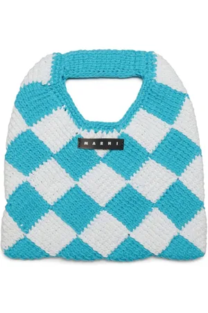 Marni Diamond checked crochet bag