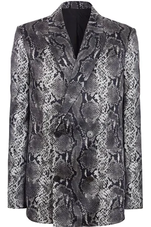 Balmain Snakeskin-print silk blazer