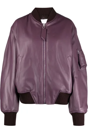 The Attico Anja padded leather bomber jacket